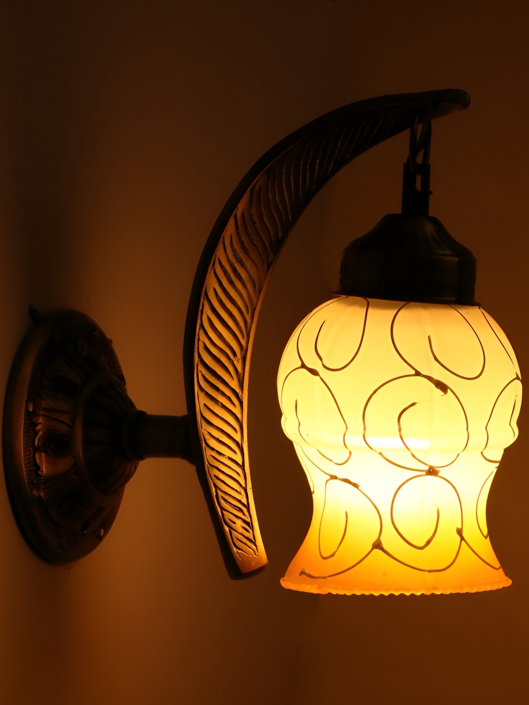 

Afast White & Yellow Textured Glass Contemporary Wall Lamp