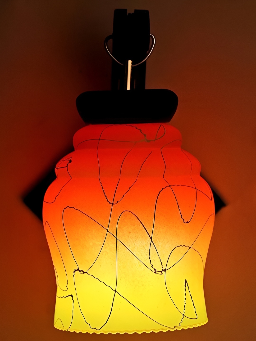 

Afast Orange & Red Printed Glass Contemporary Wall Lamp