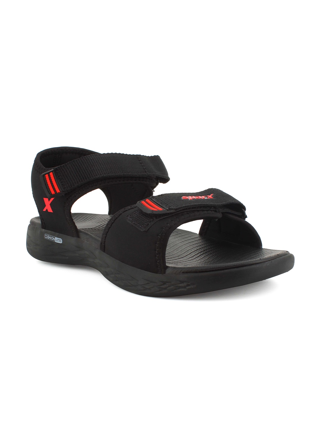 

Sparx Men Printed Velcro Sports Sandals, Black