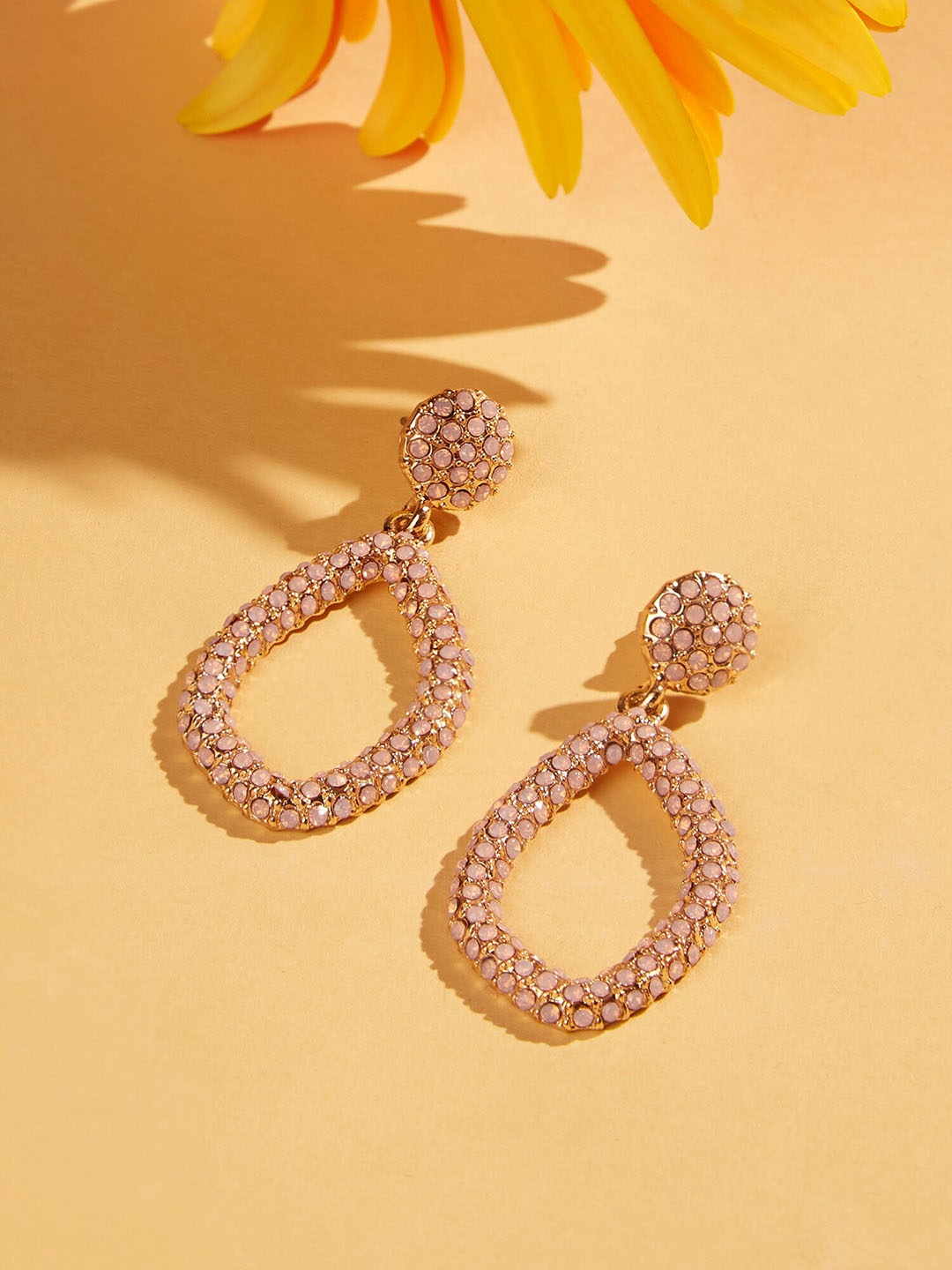 

Accessorize London Women's Encrusted Teardrop Earrings, Pink