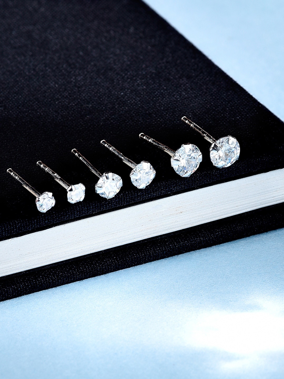 

Accessorize London Set of 3 Women Sterling Silver Crystal Stud Earrings