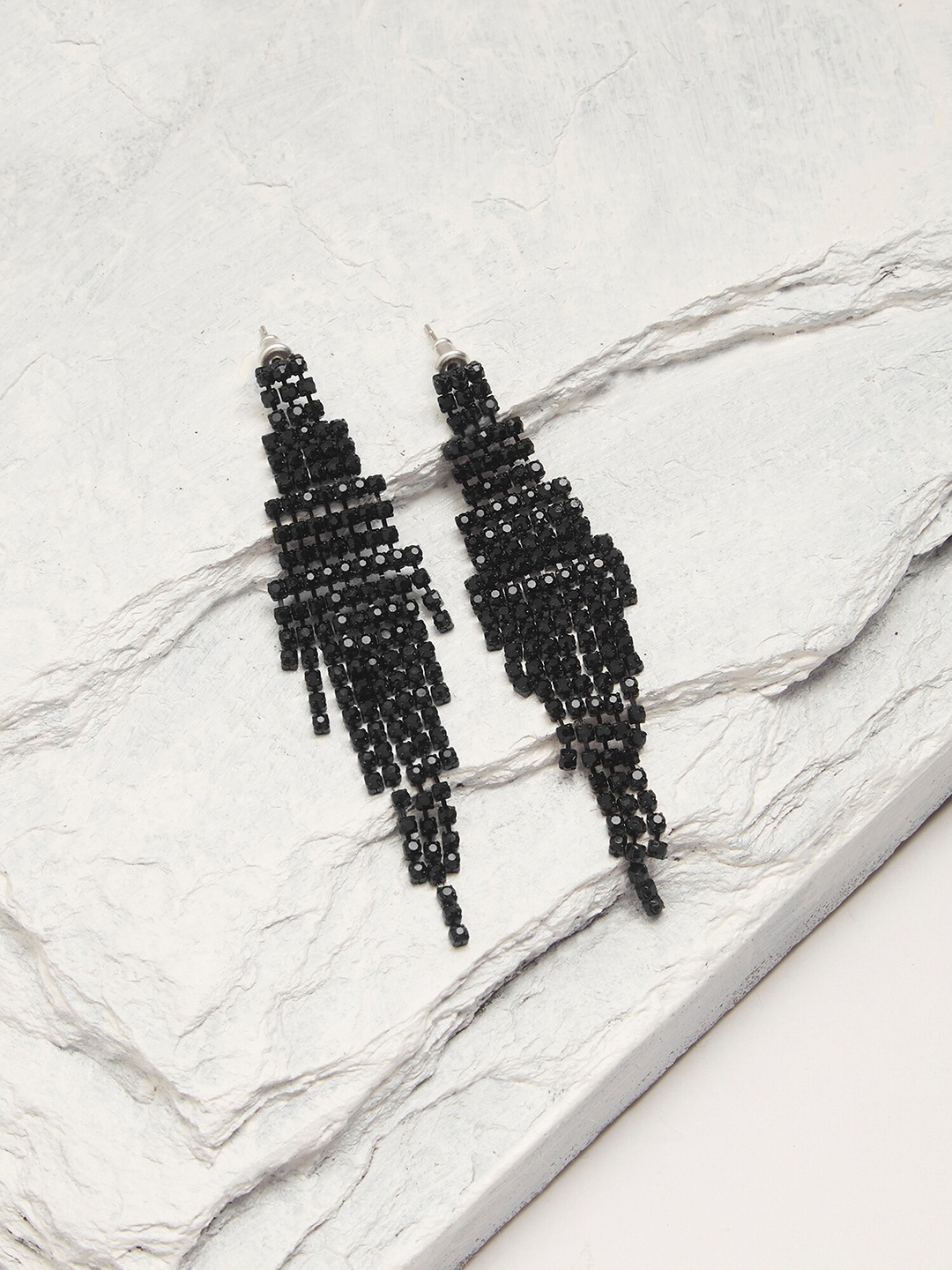 

Accessorize Waterfall Statement Drop Earrings, Black