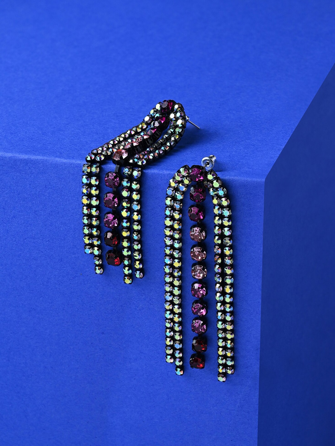 

Accessorize Statement Gem Waterfall Earrings, Pink