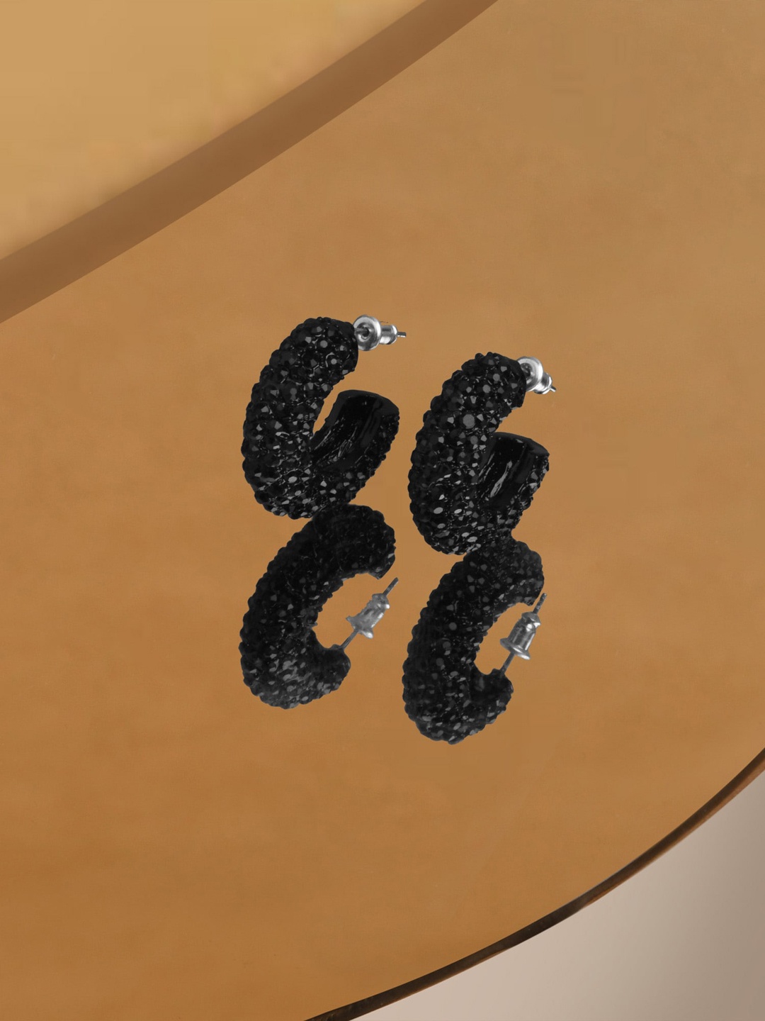

Accessorize Chunky Encrusted Crystals Geometric Half Hoop Earrings, Silver