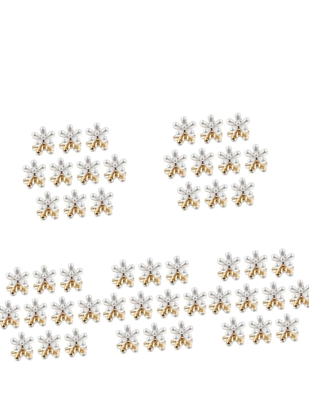 

ANNA CREATIONS Set Of 50 Floral Embellished Claw Clip, White