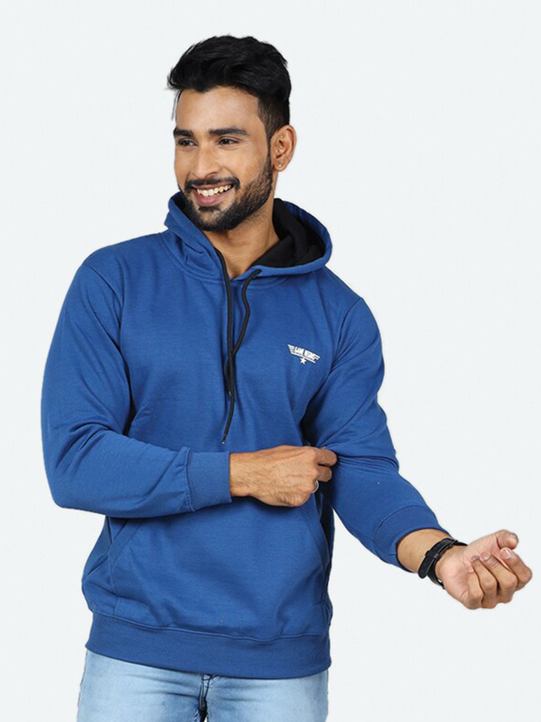 

GAME BEGINS Hooded Fleece Pullover Sweatshirt, Blue