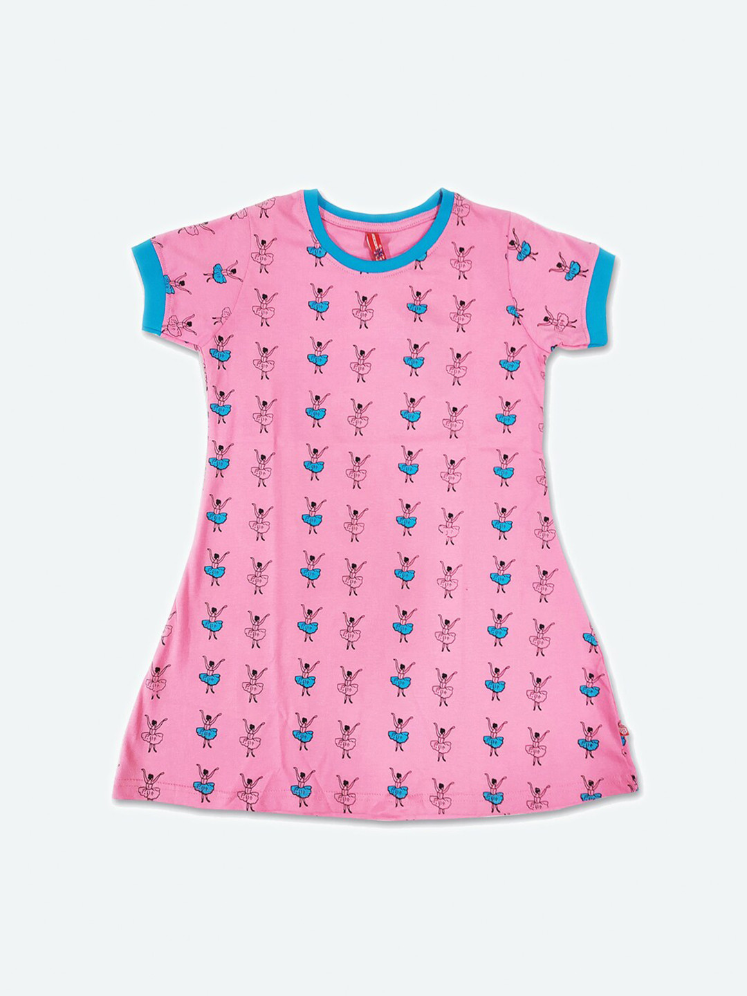 

GAME BEGINS Girls Conversational Printed Cotton T Shirt Dress, Pink