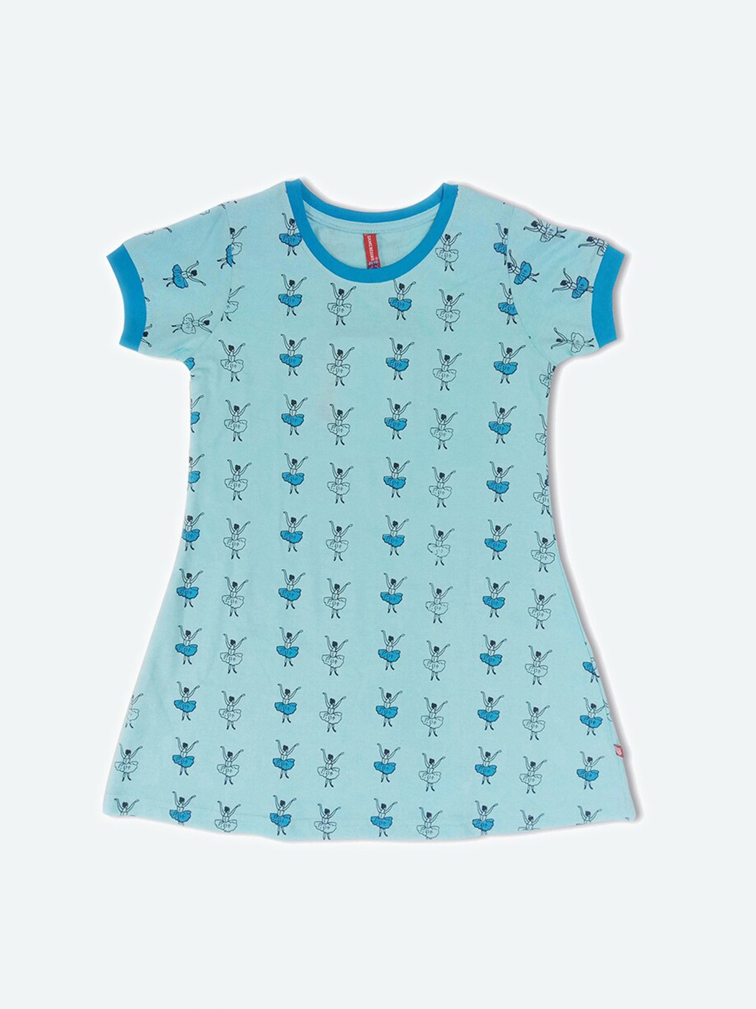 

GAME BEGINS Girls Conversational Printed Cotton T-shirt Dress, Blue