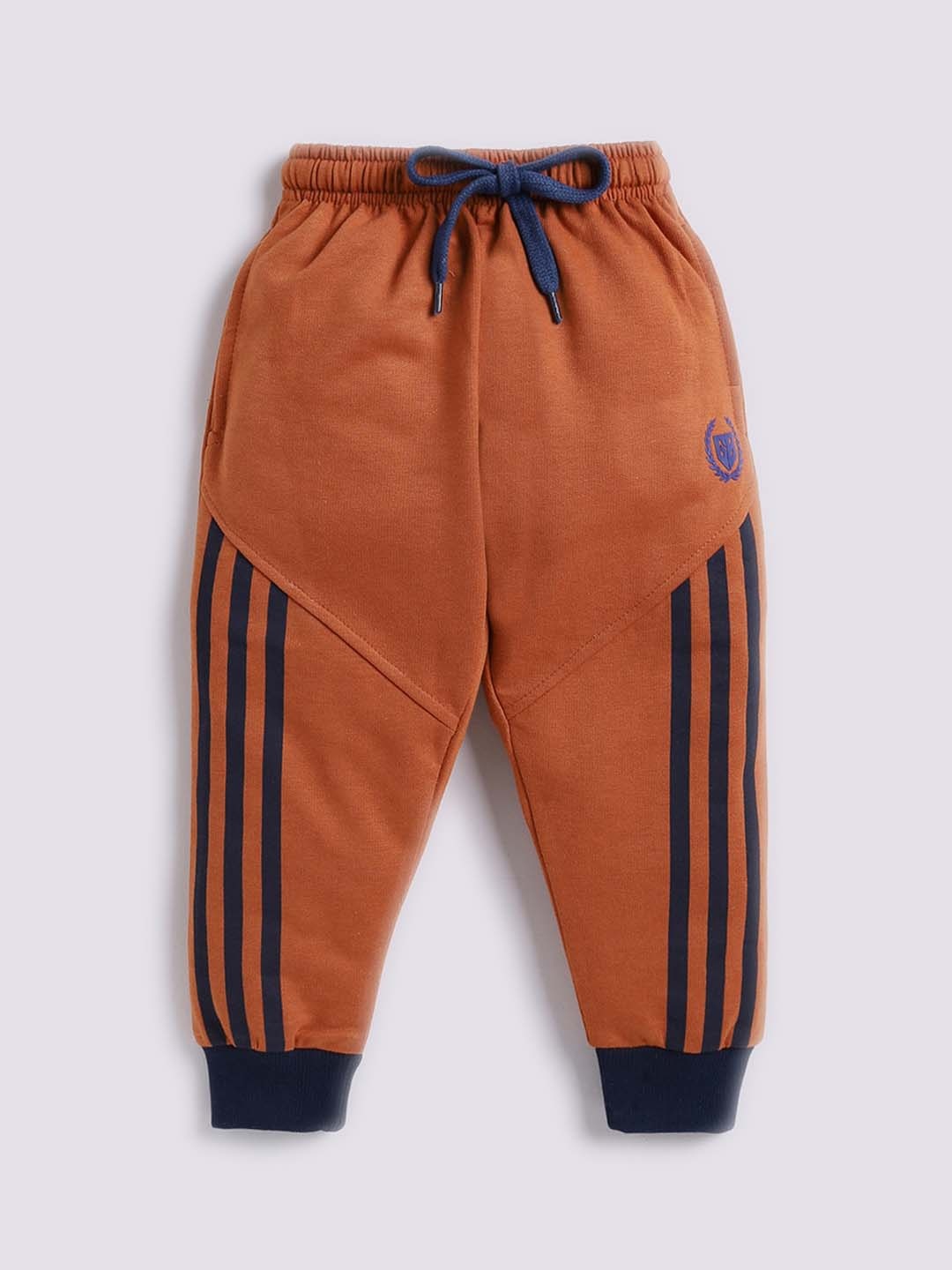 

GAME BEGINS Boys Striped Relaxed Fit Cotton Joggers, Rust