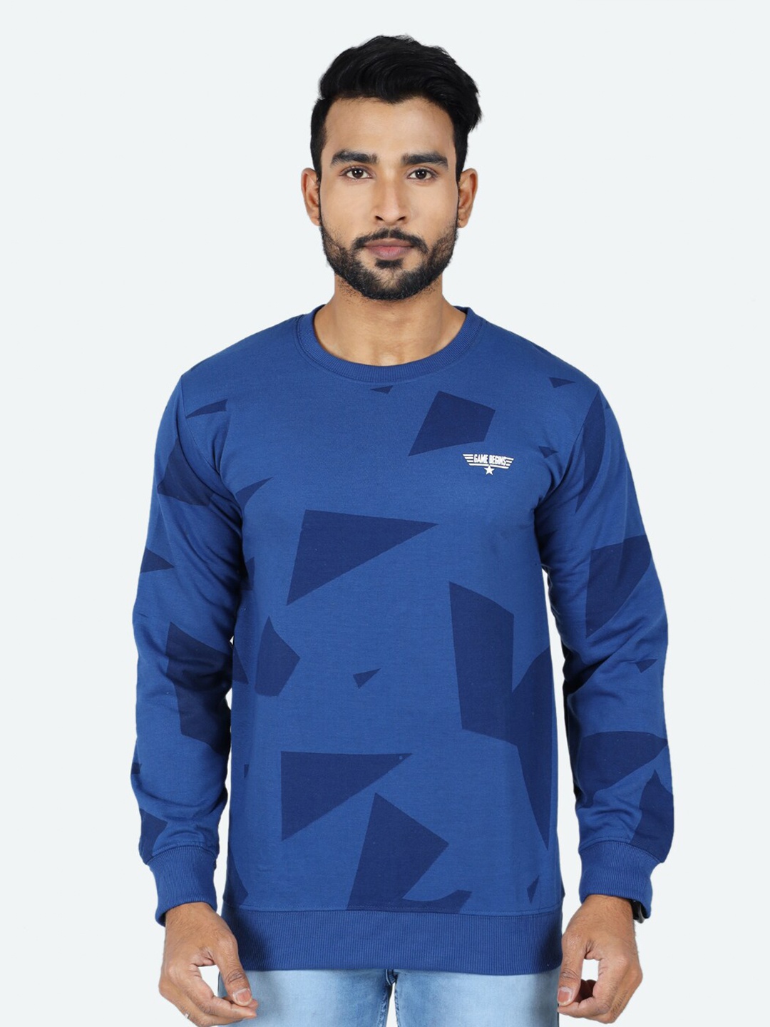 

GAME BEGINS Geometric Printed Sweatshirt, Green