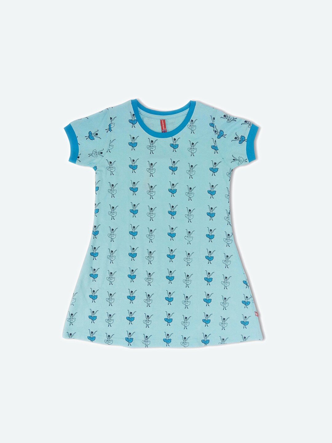 

GAME BEGINS Girls Conversational Printed Cotton T Shirt Dress, Blue