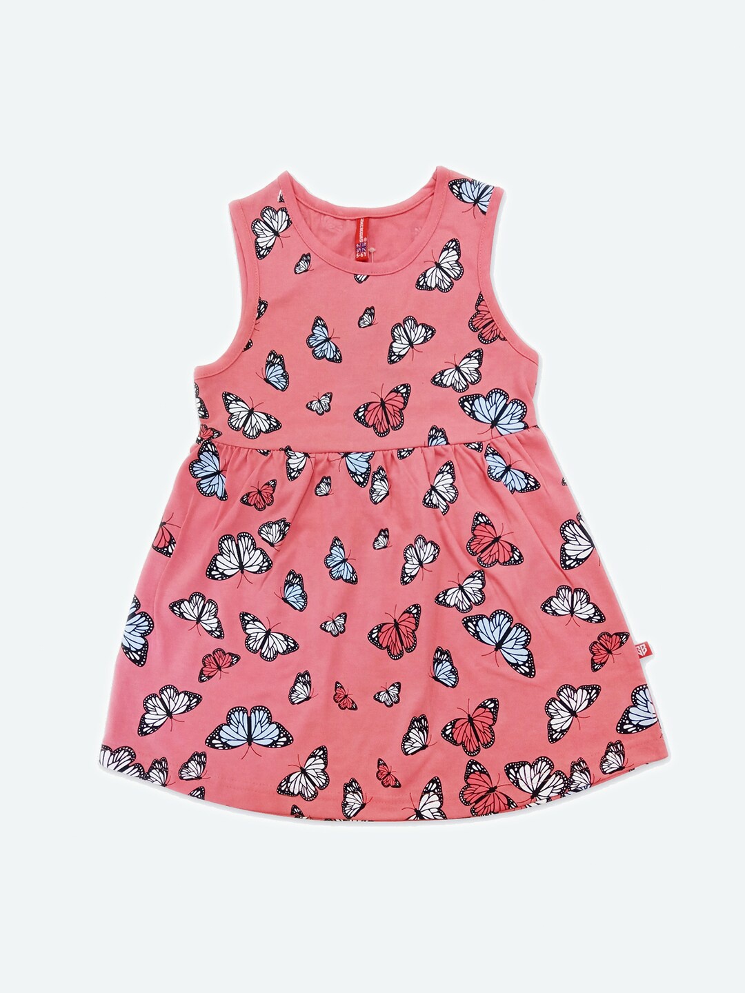 

GAME BEGINS Girls Conversational Printed Sleeveless A-Line Dress, Pink