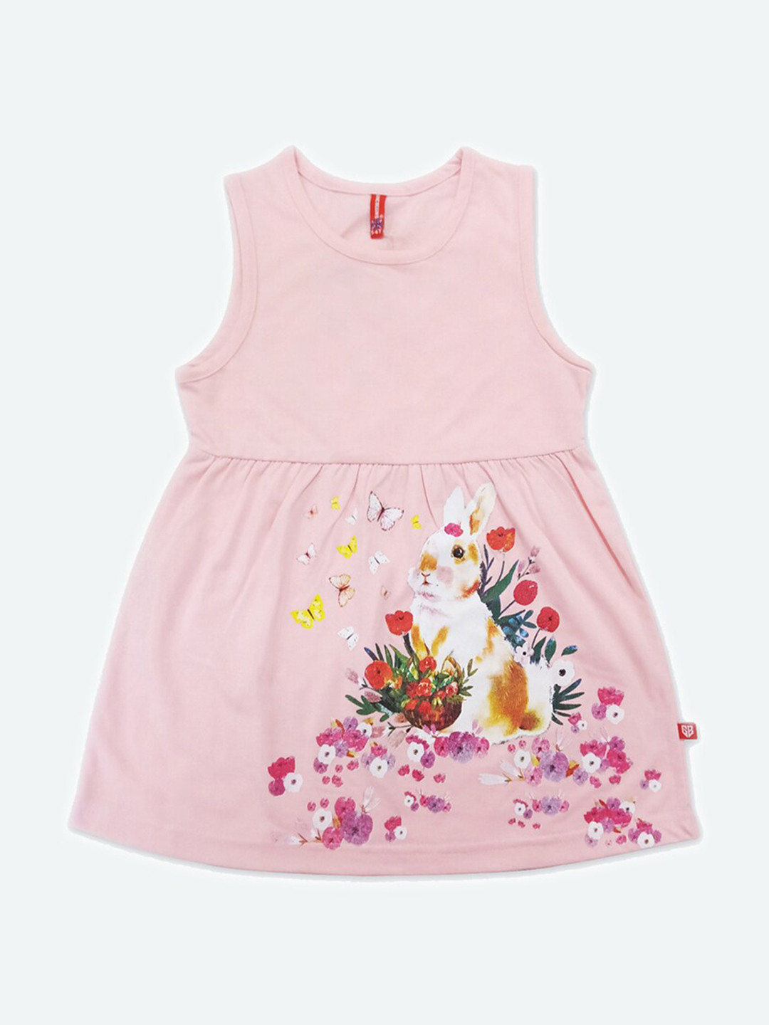 

GAME BEGINS Girls Floral Printed Cotton Fit & Flare Dress, Pink