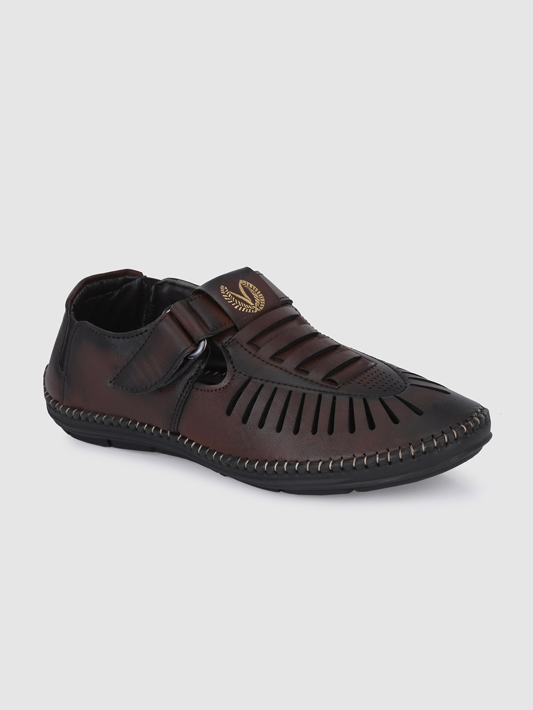 

Vellinto Men JOE Laser Cuts Shoe-Style Sandals, Brown