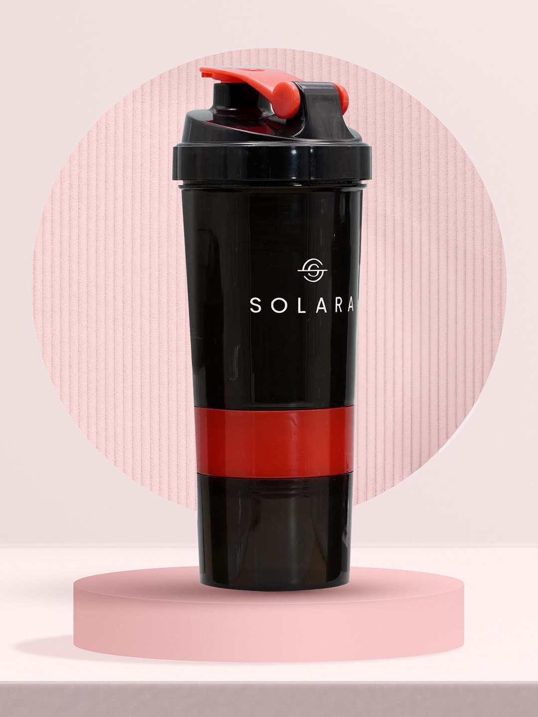 

Solara Red & Black Plastic Water Bottle 650 ML