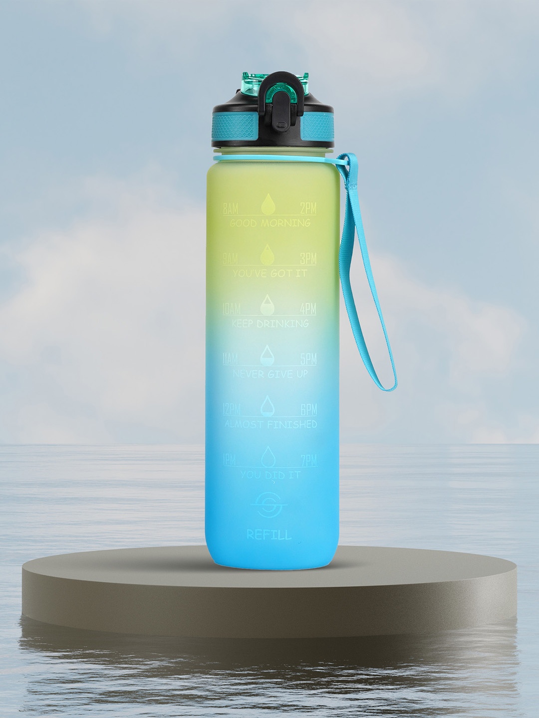 

Solara Motivational Sipper Water Bottle, Blue Hawaii - 1Liter