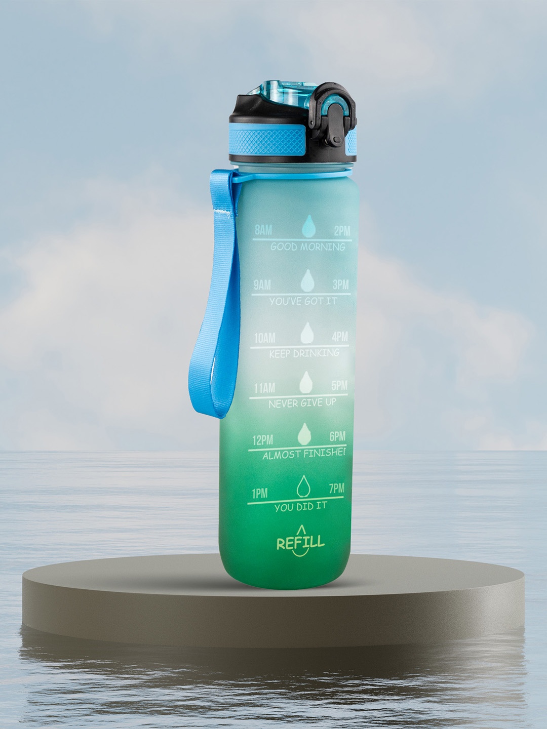 

Solara Motivational Sipper Water Bottle - 1Liter, Green