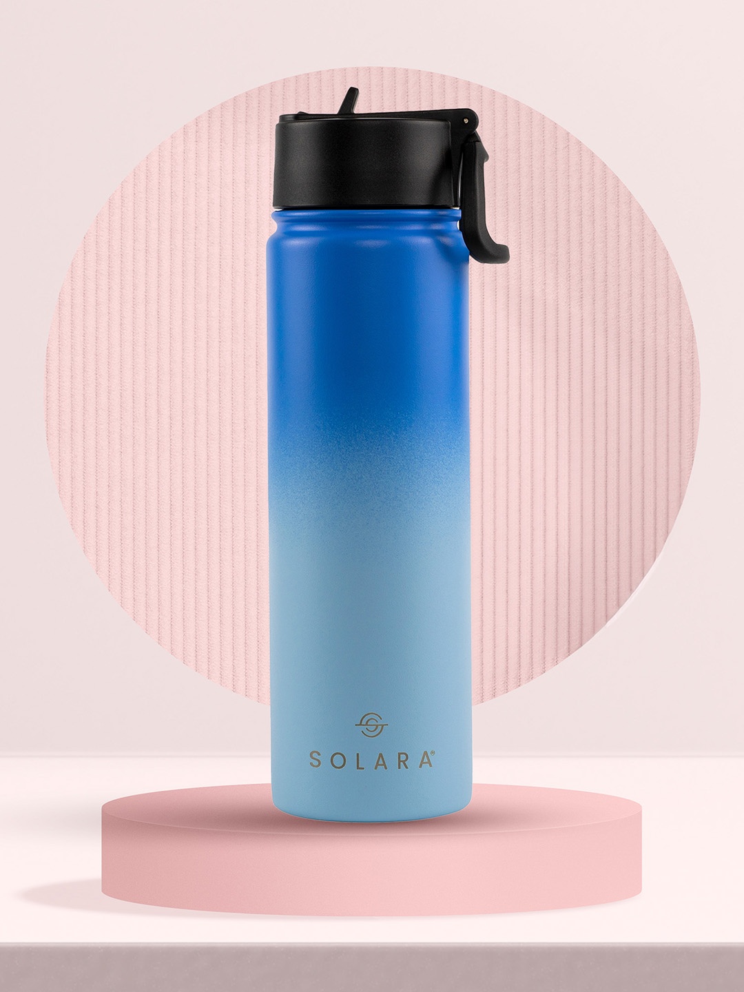 

Solara Stainless Steel Vacuum Insulated Water Bottle, Blue Wave - 650ML