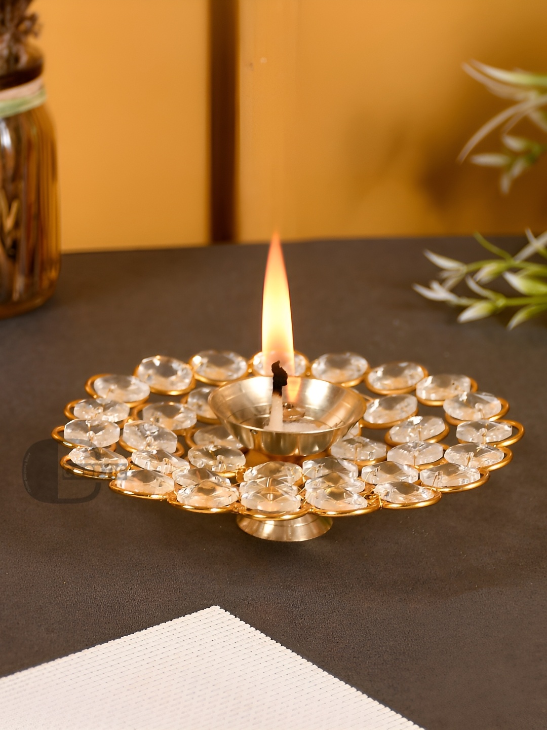 

COOPTIC Gold-Toned Akhand Diya Candle