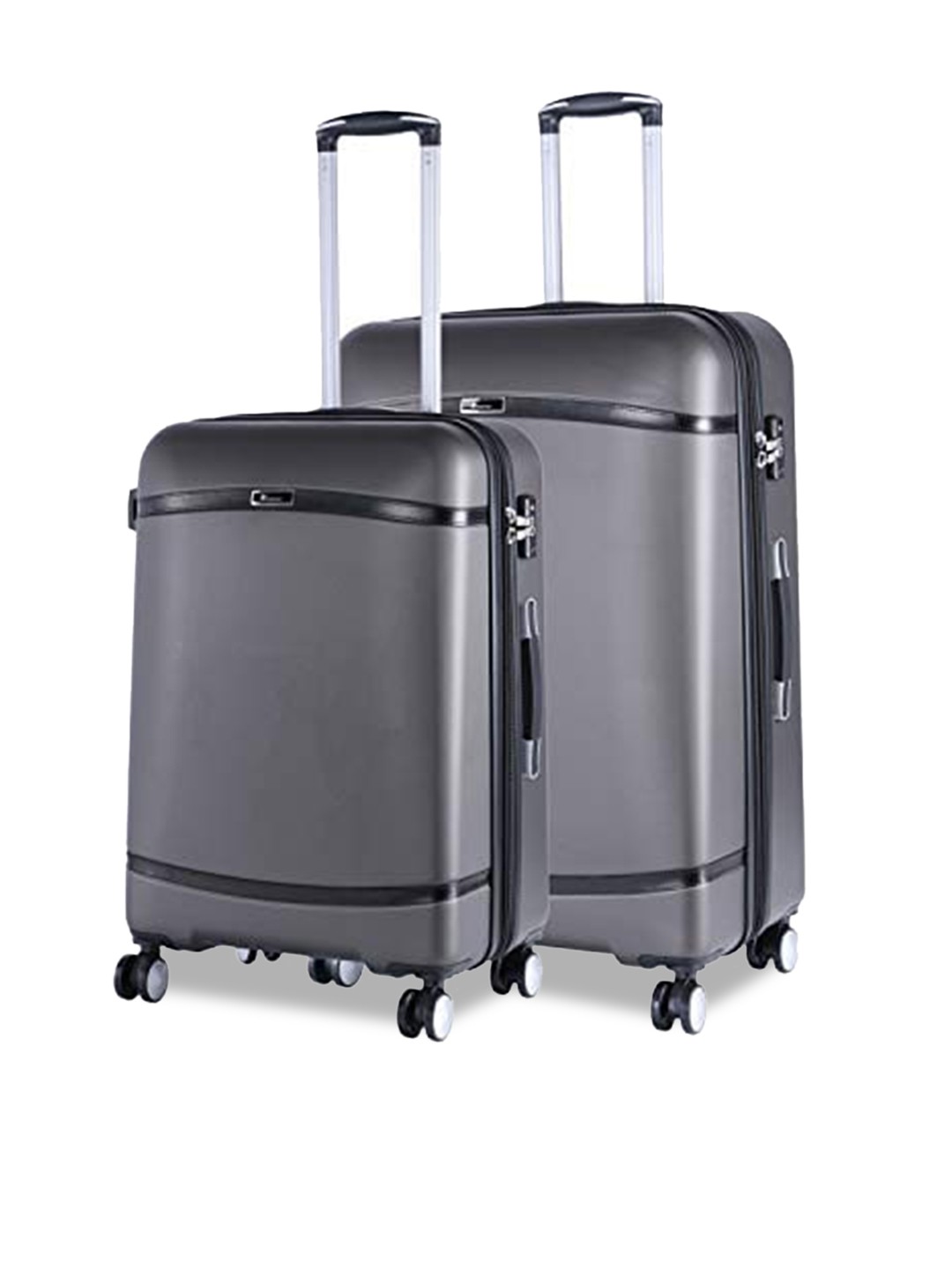

IT luggage Set of 2 Quaint 360-Degree Rotation Large & Medium Trolley Suitcases-71.1, 61cm, Grey