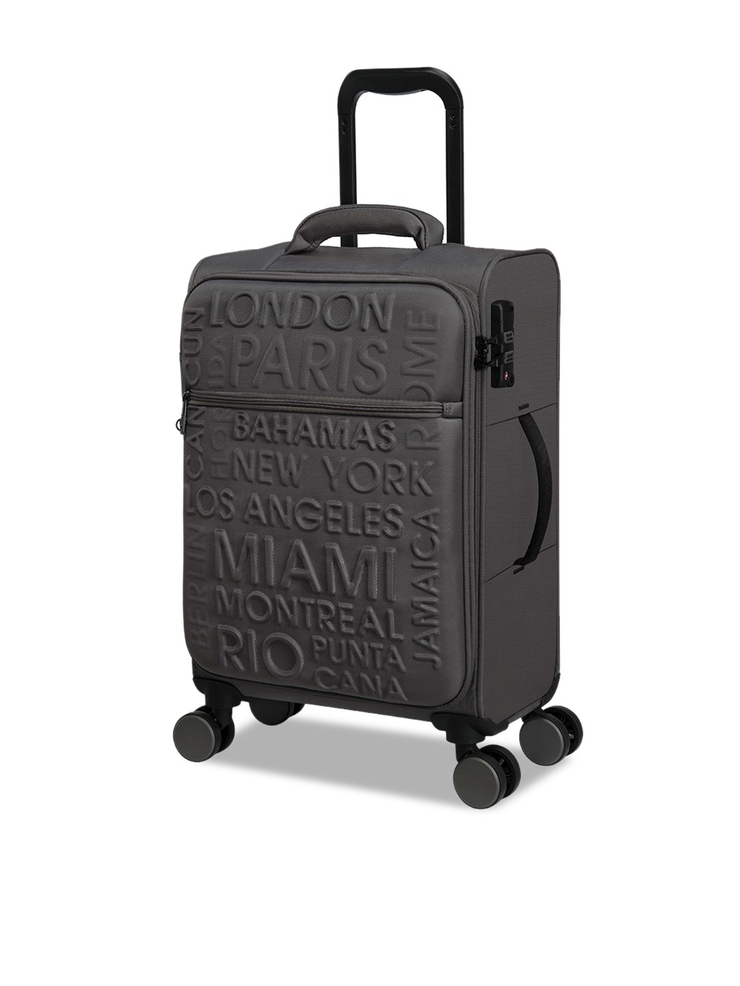 

IT luggage CityWide Typographic-Embossed 360-Degree Rotation Small Trolley Bag - 55.5 cm, Grey