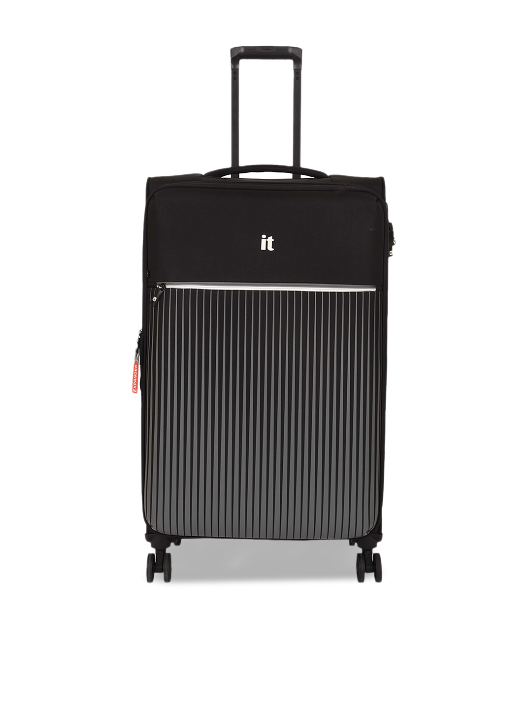 

IT luggage The Lite Striped Soft-Sided Trolley Bag, Black