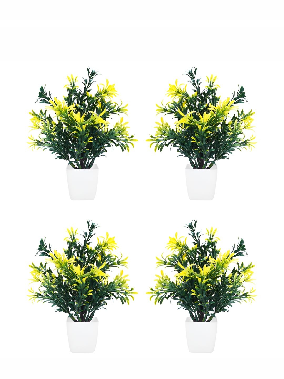 

Dekorly Multicoloured 4 Pieces Eucalyptus Artificial Plant With Pot, Multi