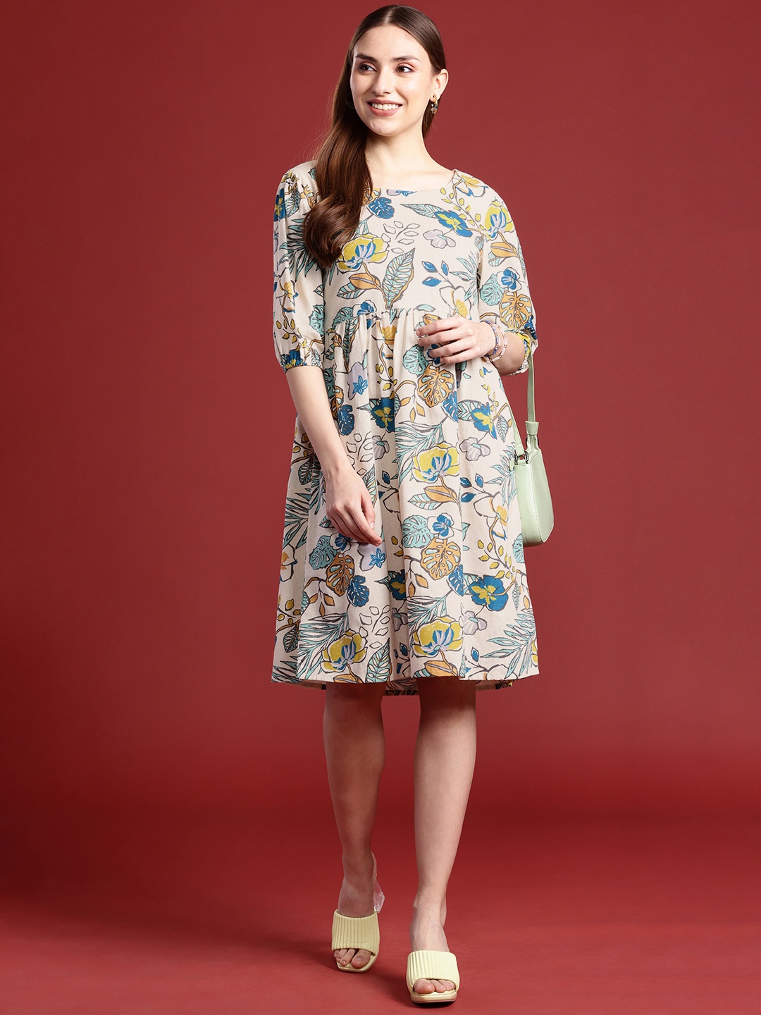 

Anouk Floral Print A-Line Dress, Multi