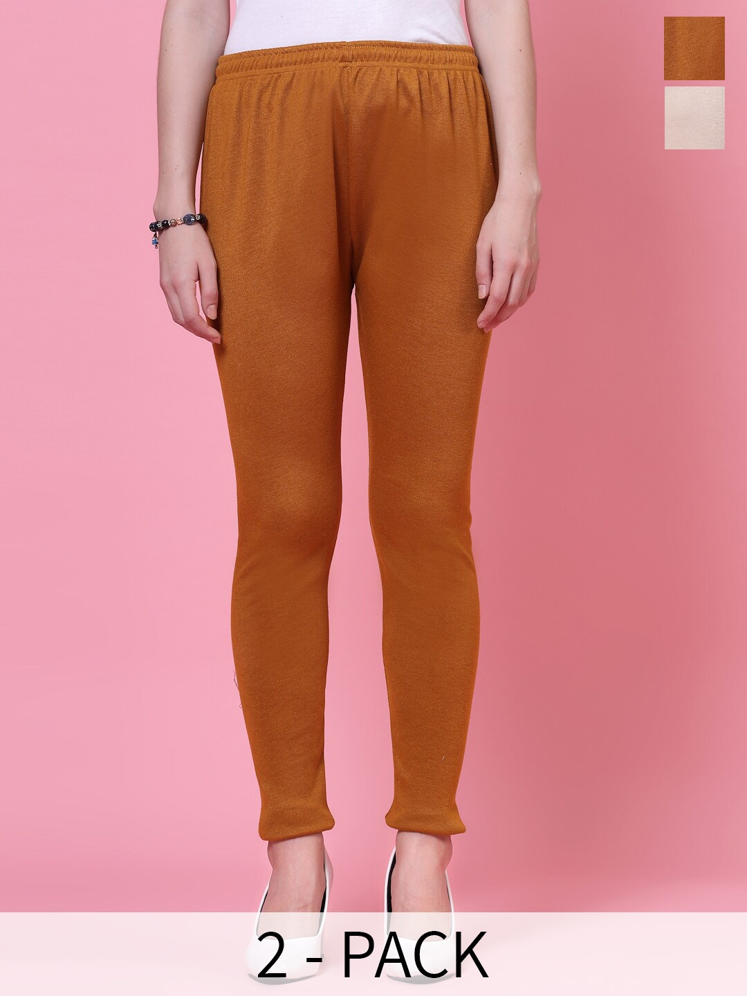 

Clora Creation Pack Of 2 Woollen Ankle Length Leggings, Mustard