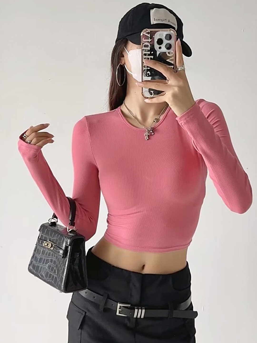 

LULU & SKY Styled Back Crop Top, Pink
