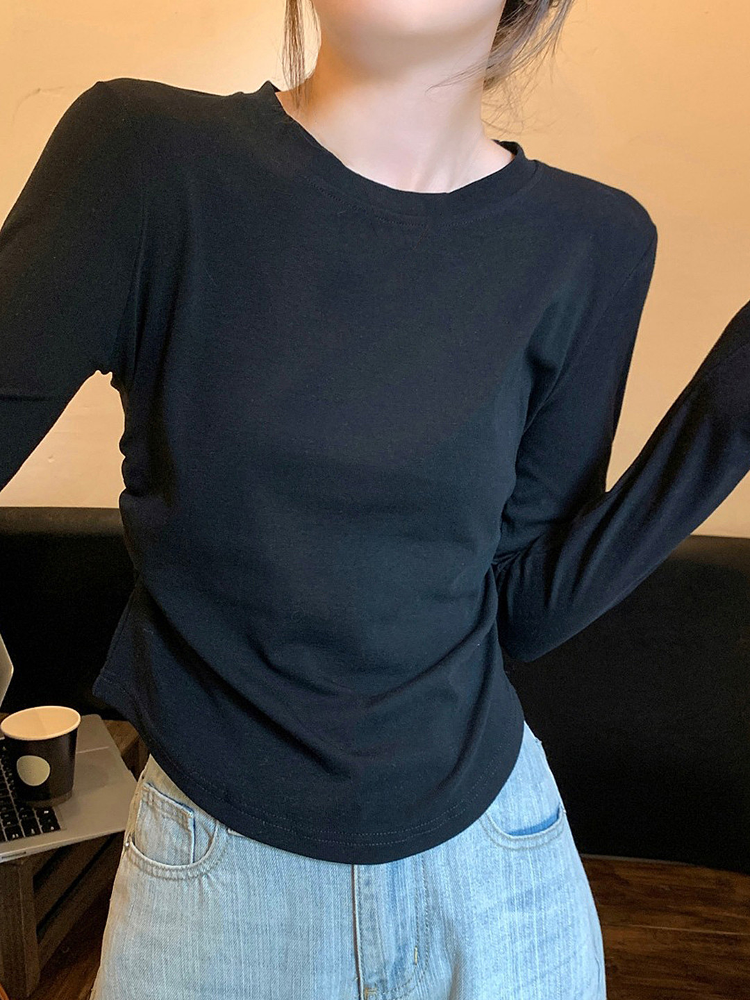 

LULU & SKY Black Cotton Top