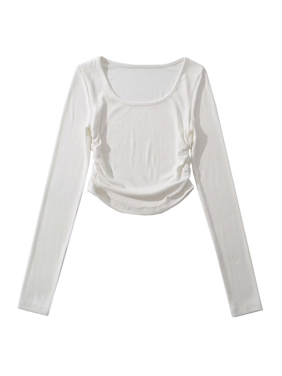 

LULU & SKY Self Design Top with Scoop Neck, White