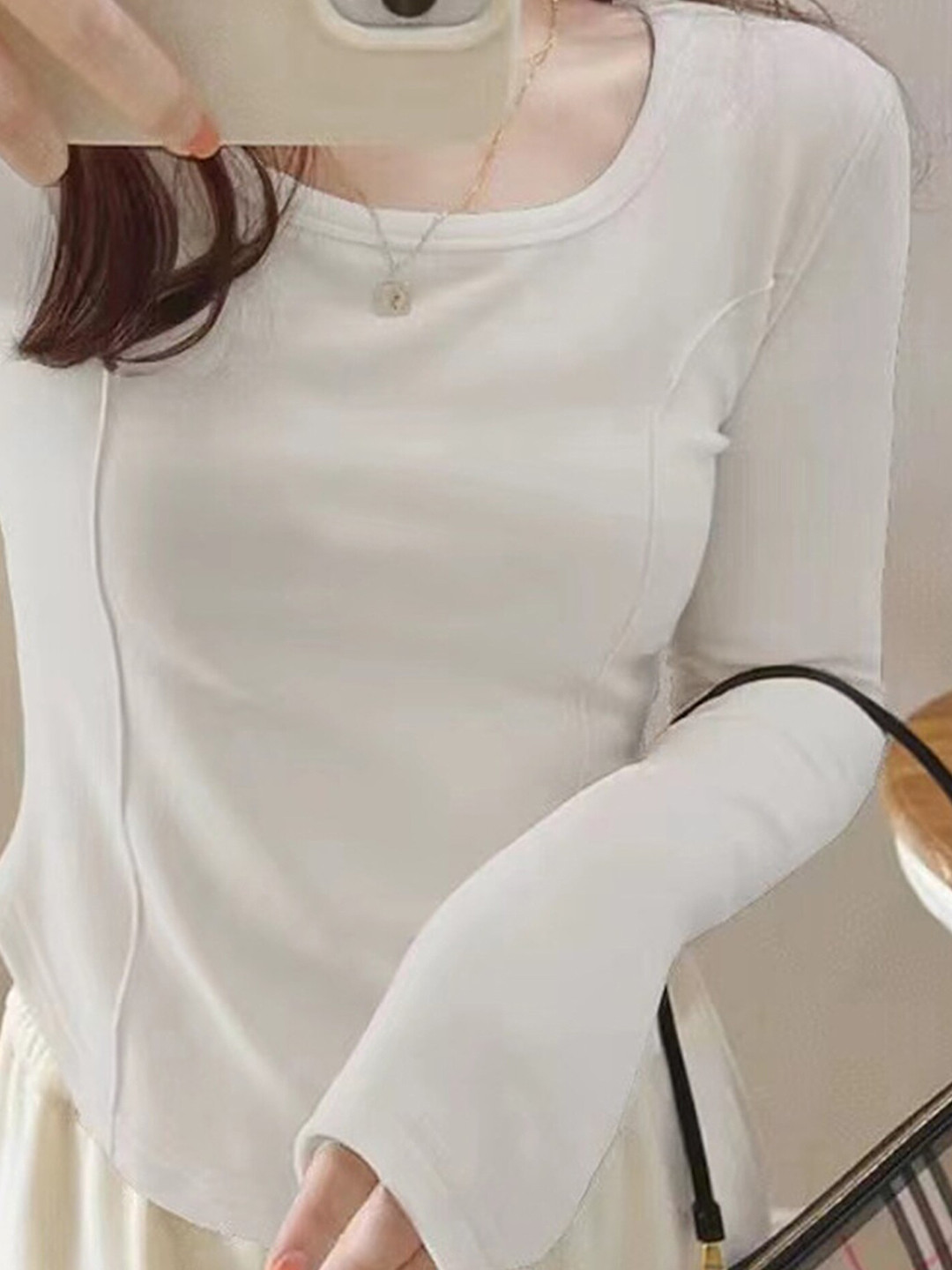 

LULU & SKY Long Sleeves Regular Top, White