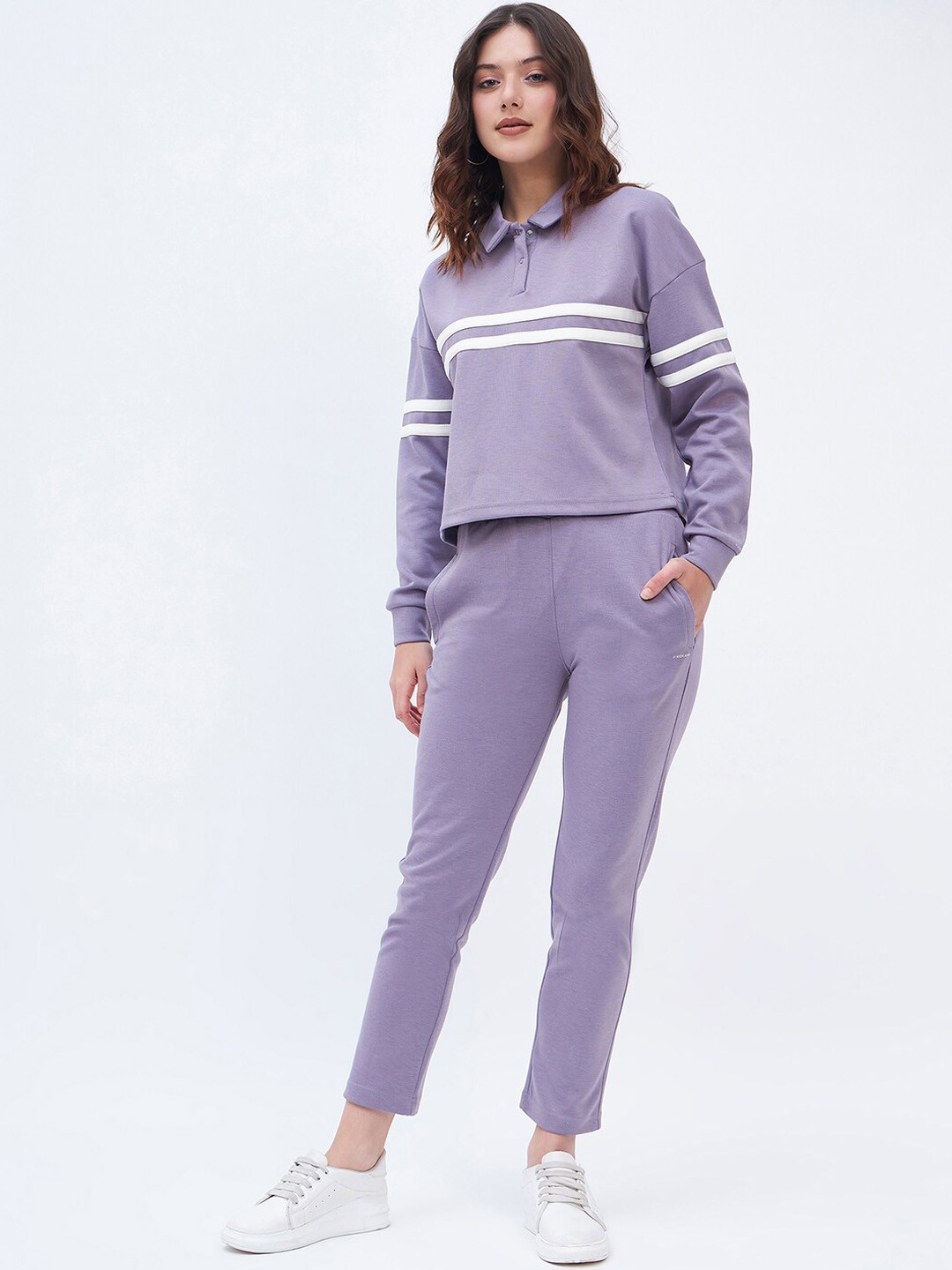 

Okane Striped Shirt Collar Shirt & Trouser, Mauve