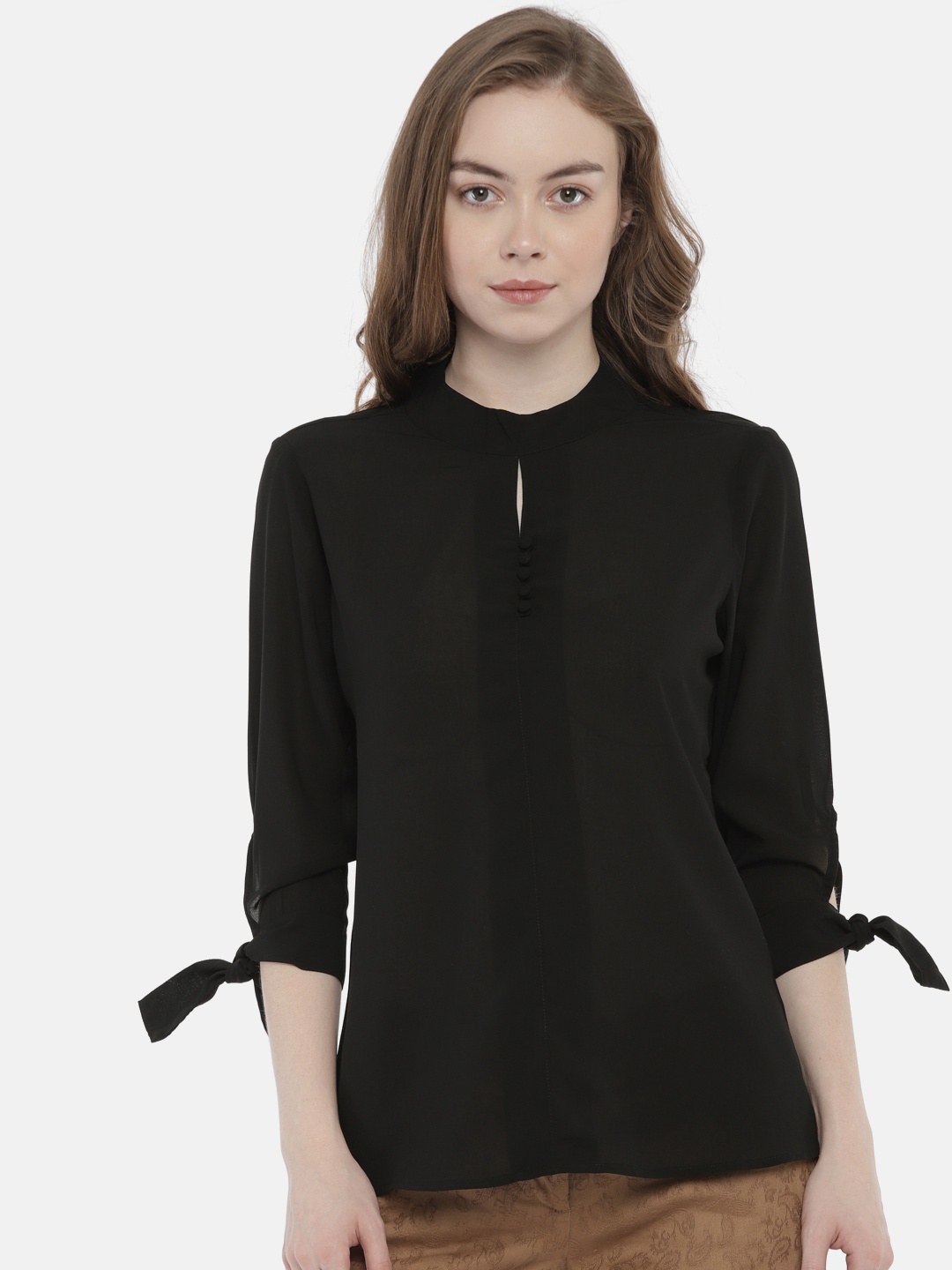 

Arrow Woman Women Black Solid Top