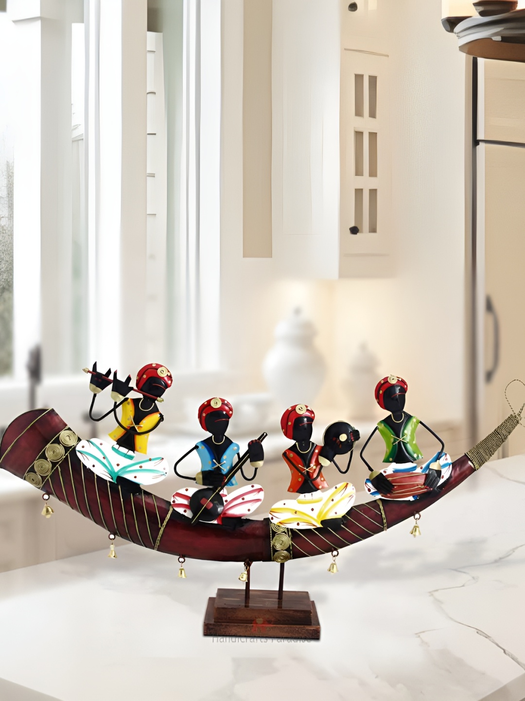 

HANDICRAFTS PARADISE Black & Red Metal Medium Figurine Showpiece