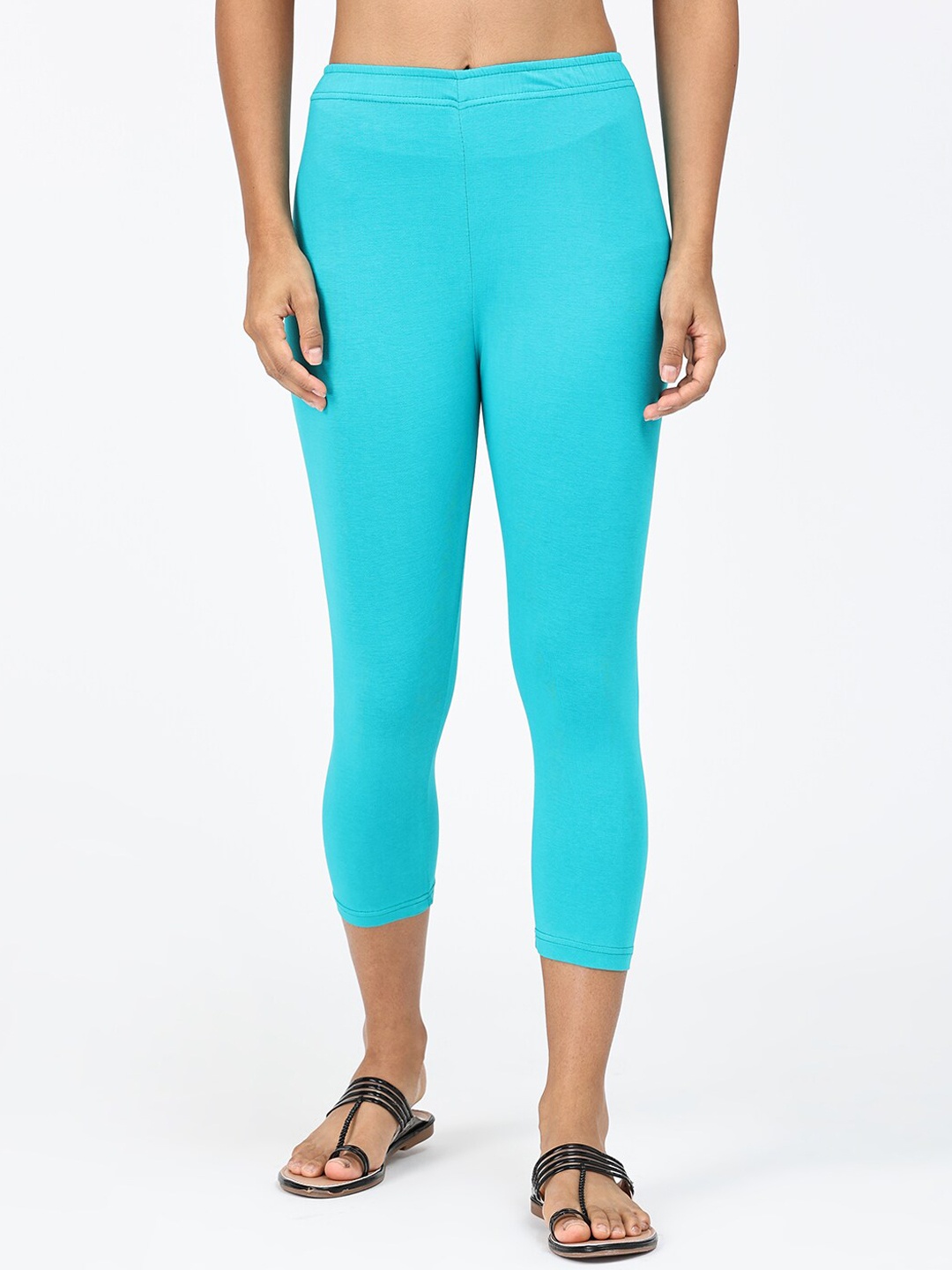 

Robinbosky Stretchable Three-Fourth Length Leggings, Turquoise blue