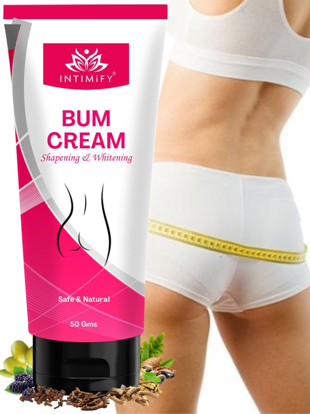 

INTIMIFY Bum Cream For Shapening & Whitening - 50g, White