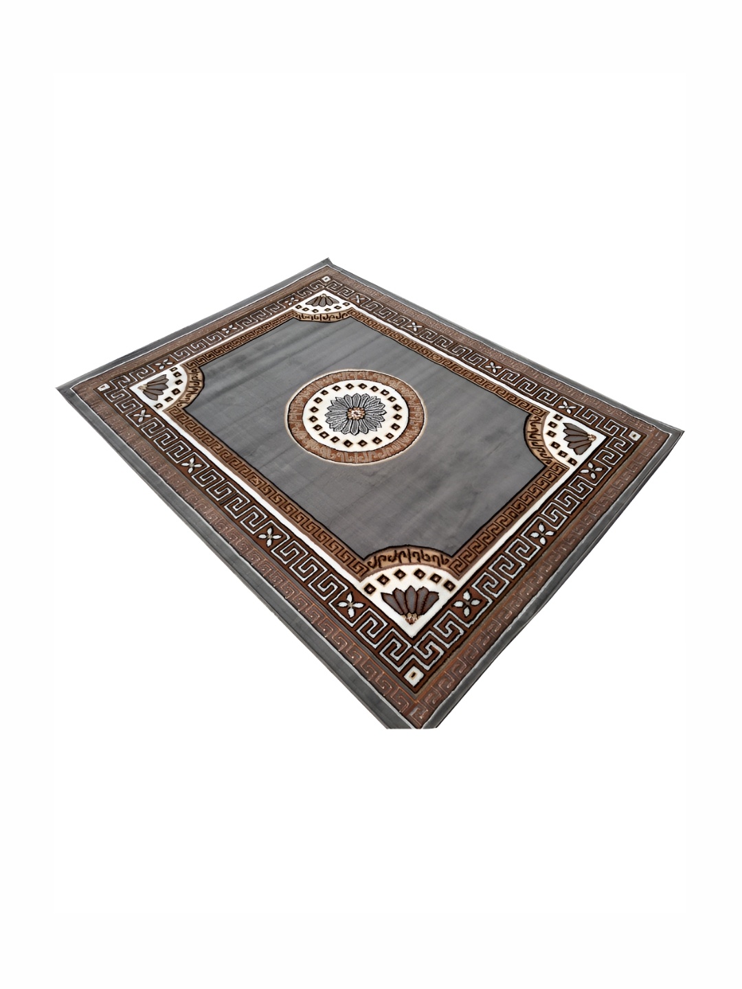 

Asad Emporium Rugs Grey Ethnic Anti-Skid Polypropylene Carpet