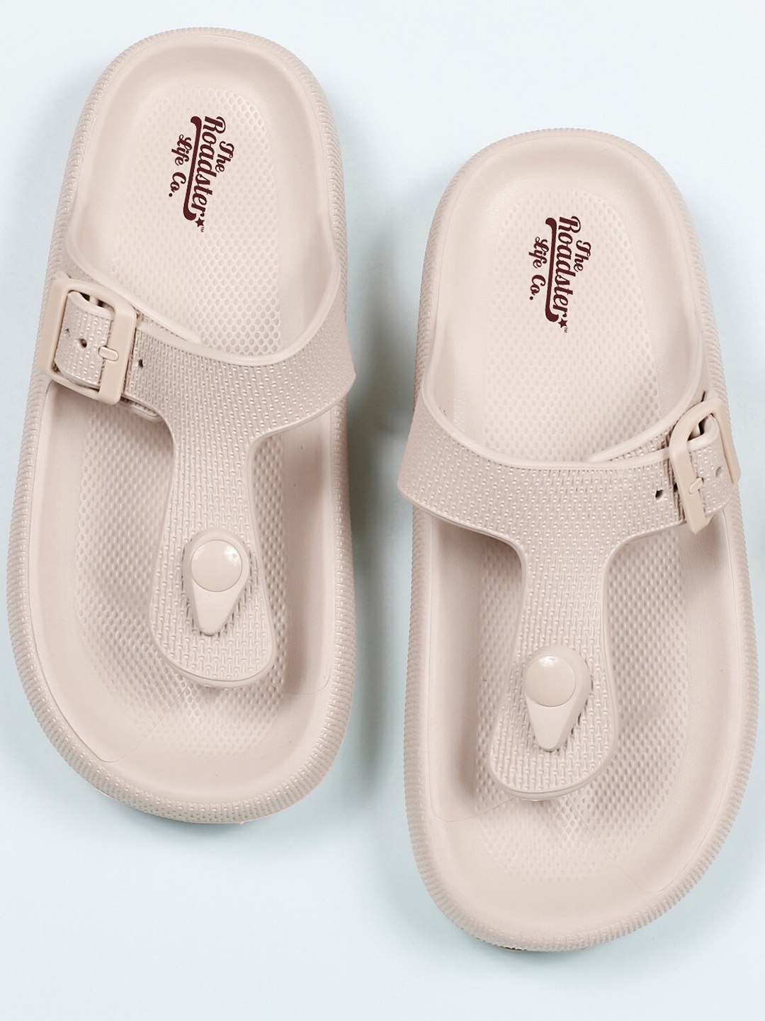 

The Roadster Lifestyle Co. Women Textured Thong Flip Flops, Beige