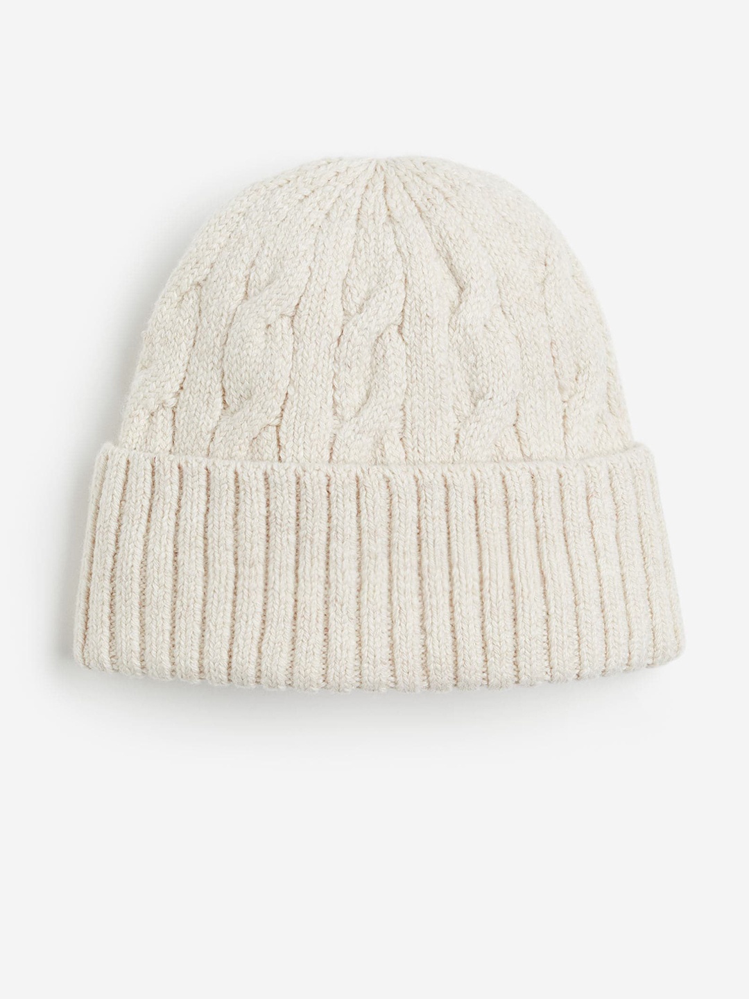 

H&M Cable-Knit Hat, Beige