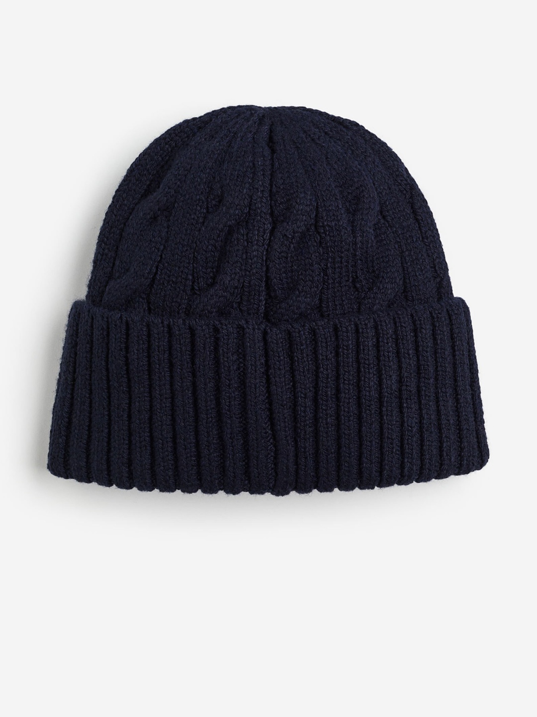 

H&M Men Cable-Knit Hat, Navy blue