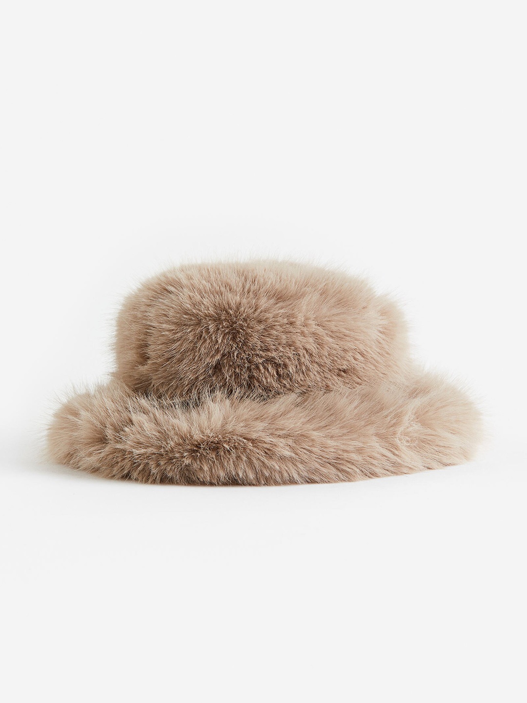 

H&M Women Fluffy Bucket Hat, Beige