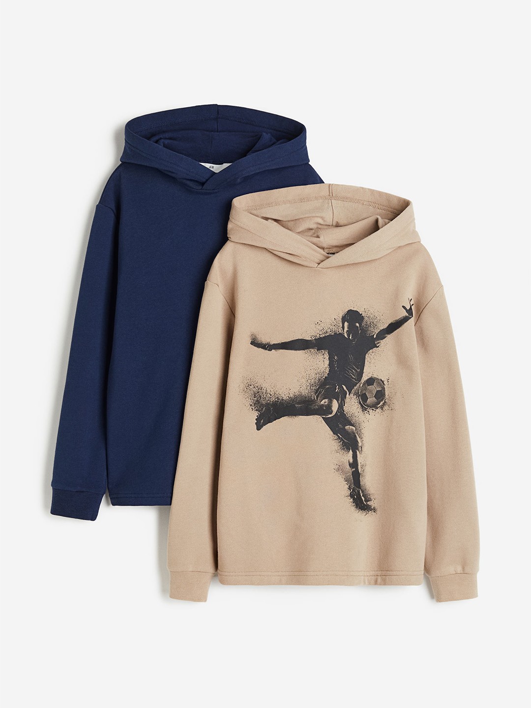 

H&M Boys 2-Pack Printed Hoodies, Beige
