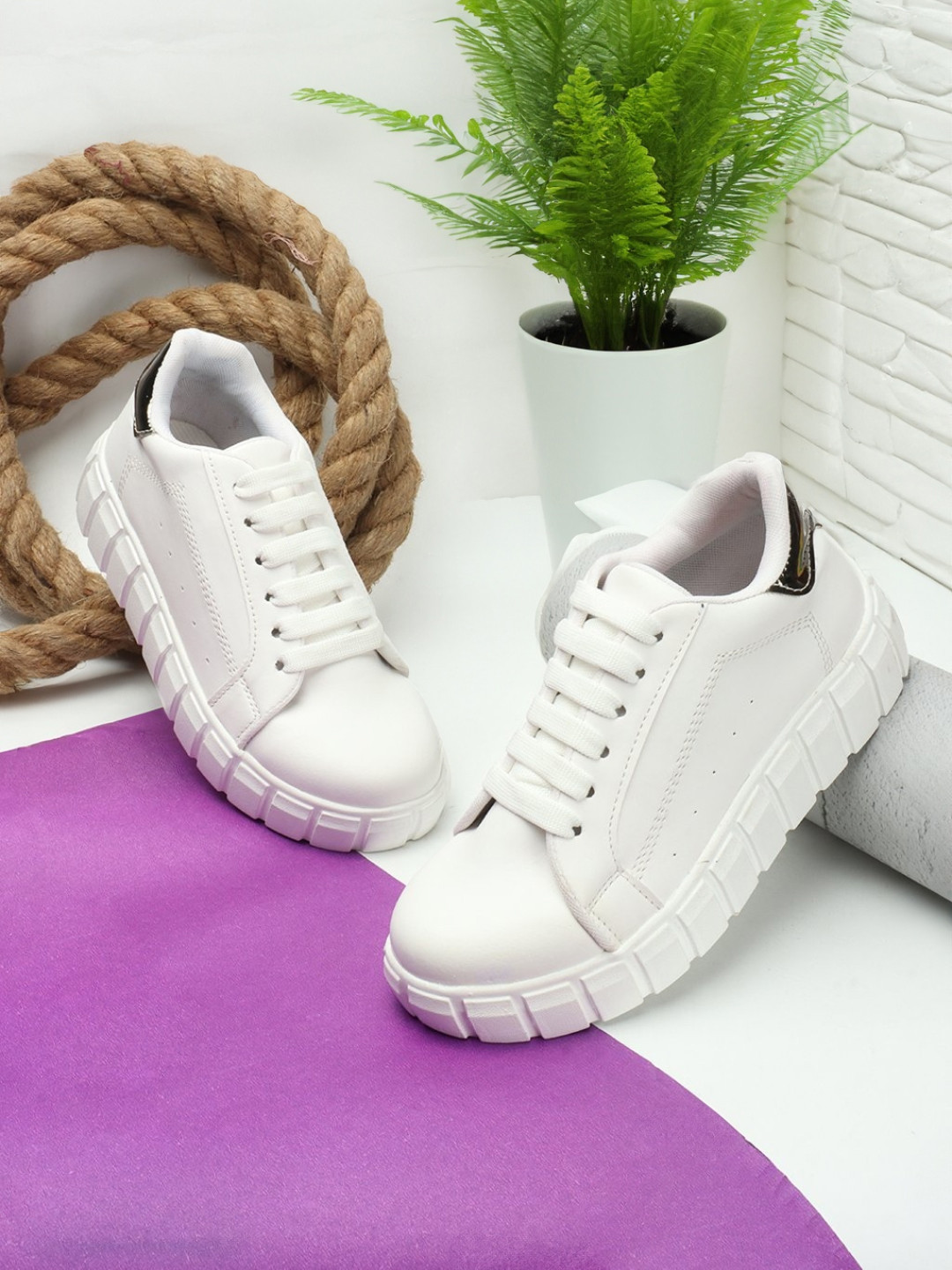 

The Roadster Lifestyle Co. Women White Perforated Comfort Insole Sneakers