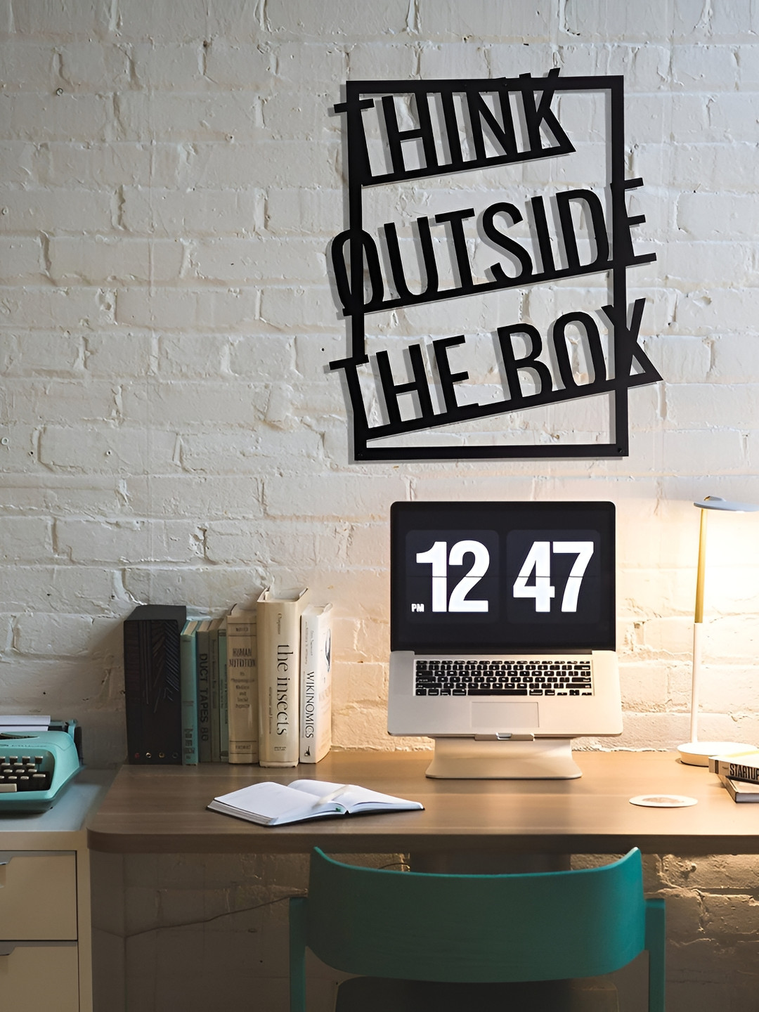 

WALLCENTRE Black Abstract Metal Motivational Quote Signage Wall Decor