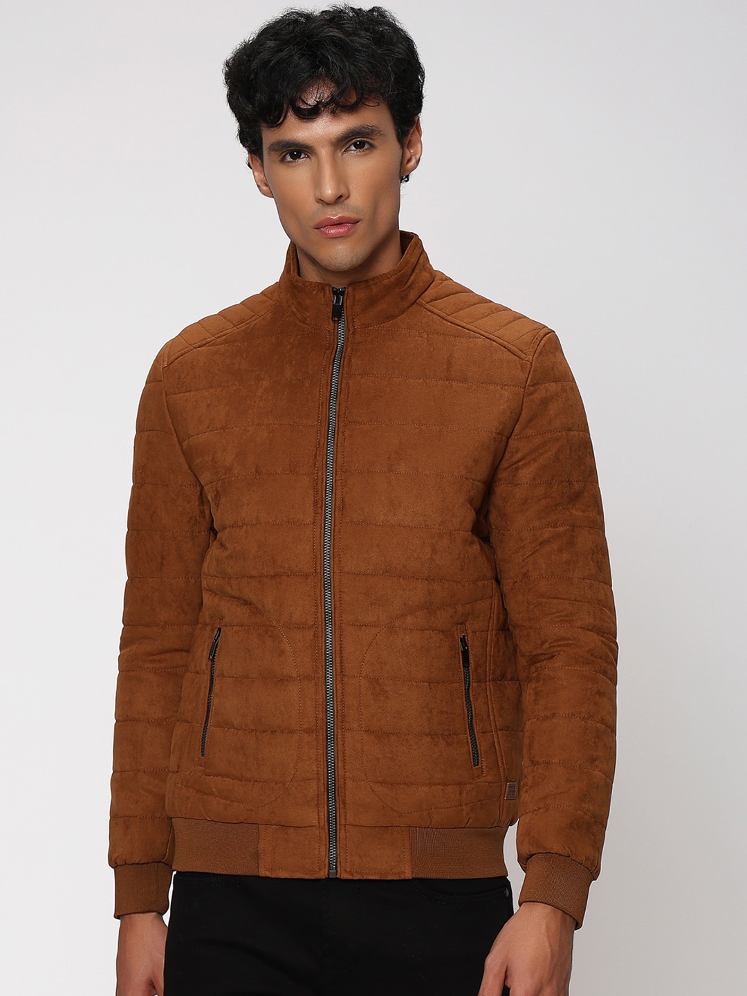 

Mufti Stand Collar Puffer Jacket, Brown