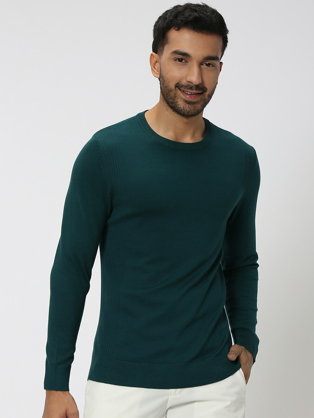 

Mufti Round Neck Slim Fit T-shirt, Green