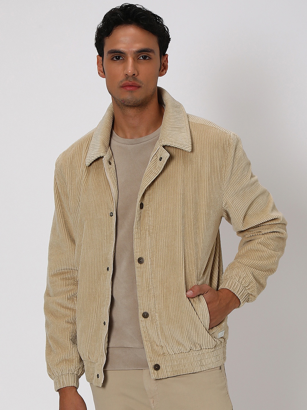 

Mufti Corduroy Cotton Tailored Jacket, Beige