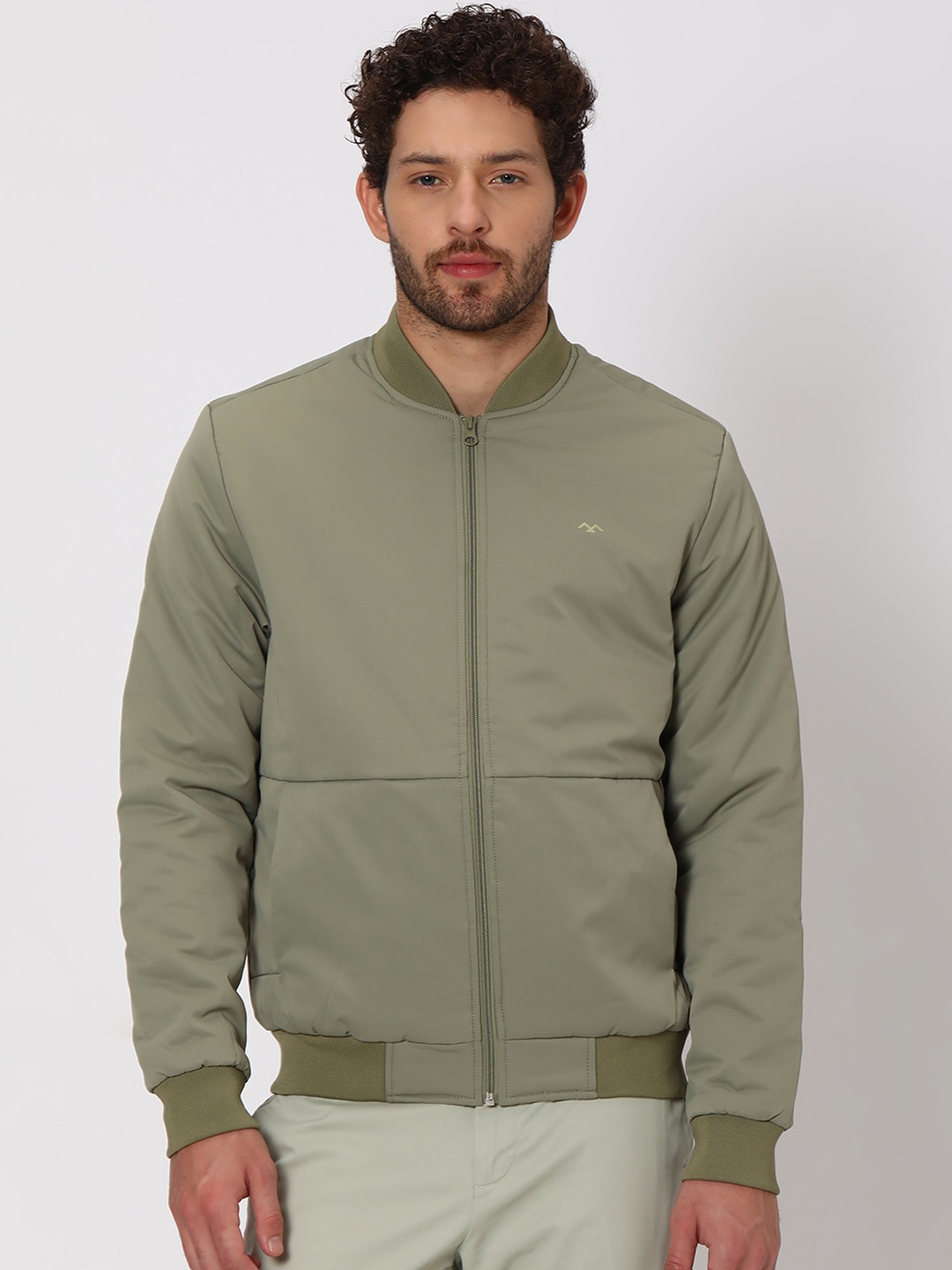 

Mufti Mandarin Collar Bomber Jacket, Olive